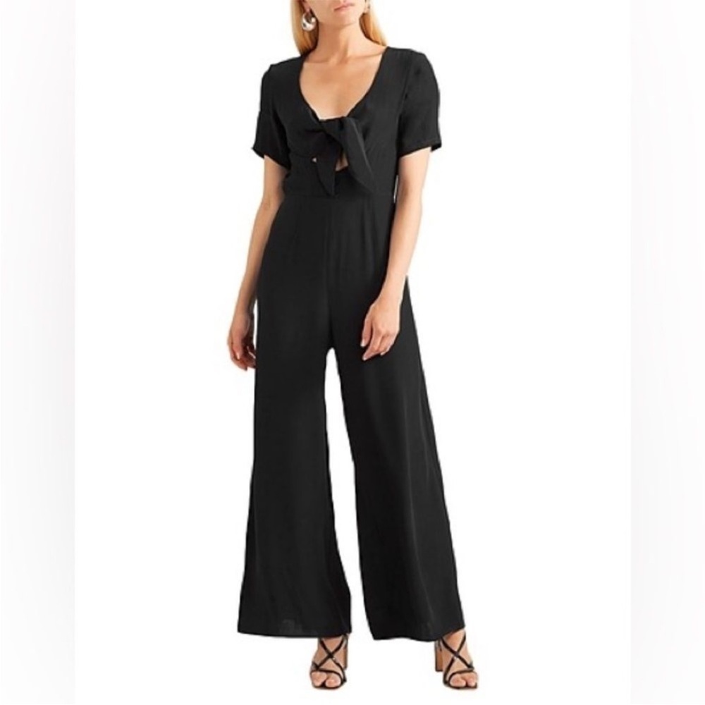 STAUD Gabriella Wide Leg Tie Front Jumpsuit Size 2 flowy boho chic 90s preppy